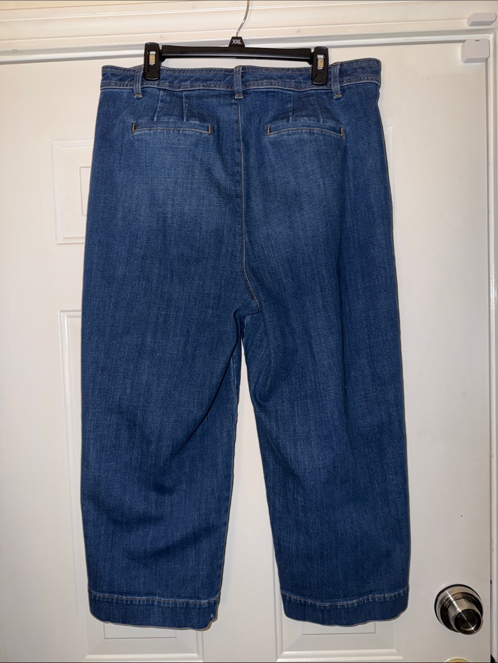 Talbots Light Blue High-Waist Wide Crop Jeans. Sz 16 - Picture 3 of 5
